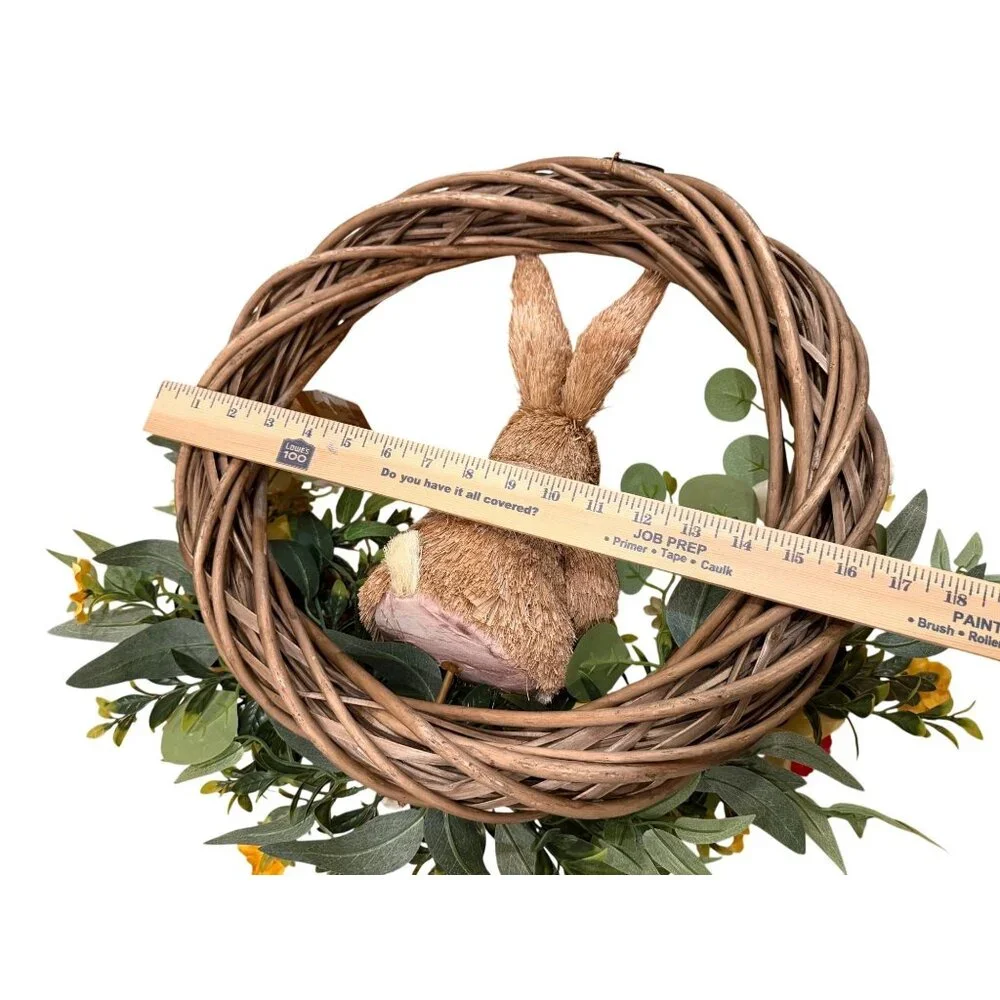 Easter Bunny Grapevine Wreath with Carrot 16" - Picture 4 of 4